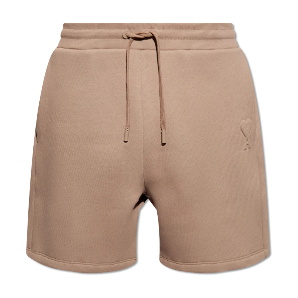 Ami Paris Shorts met logo Brown Heren