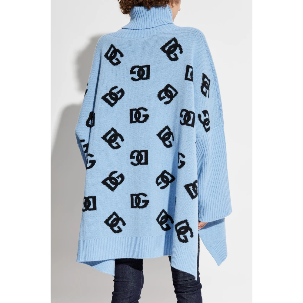 Dolce & Gabbana Turtleneck met Logo Blue Dames