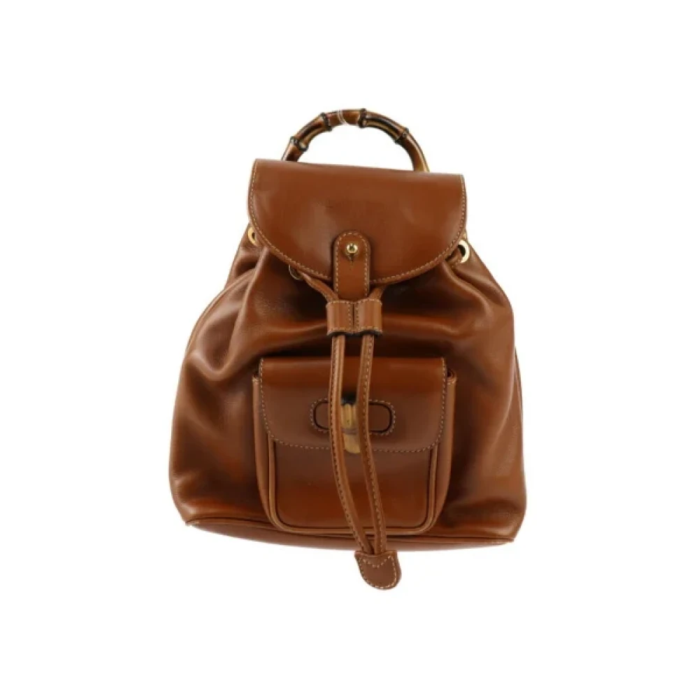 Gucci Vintage Pre-owned Leather backpacks Brown Unisex