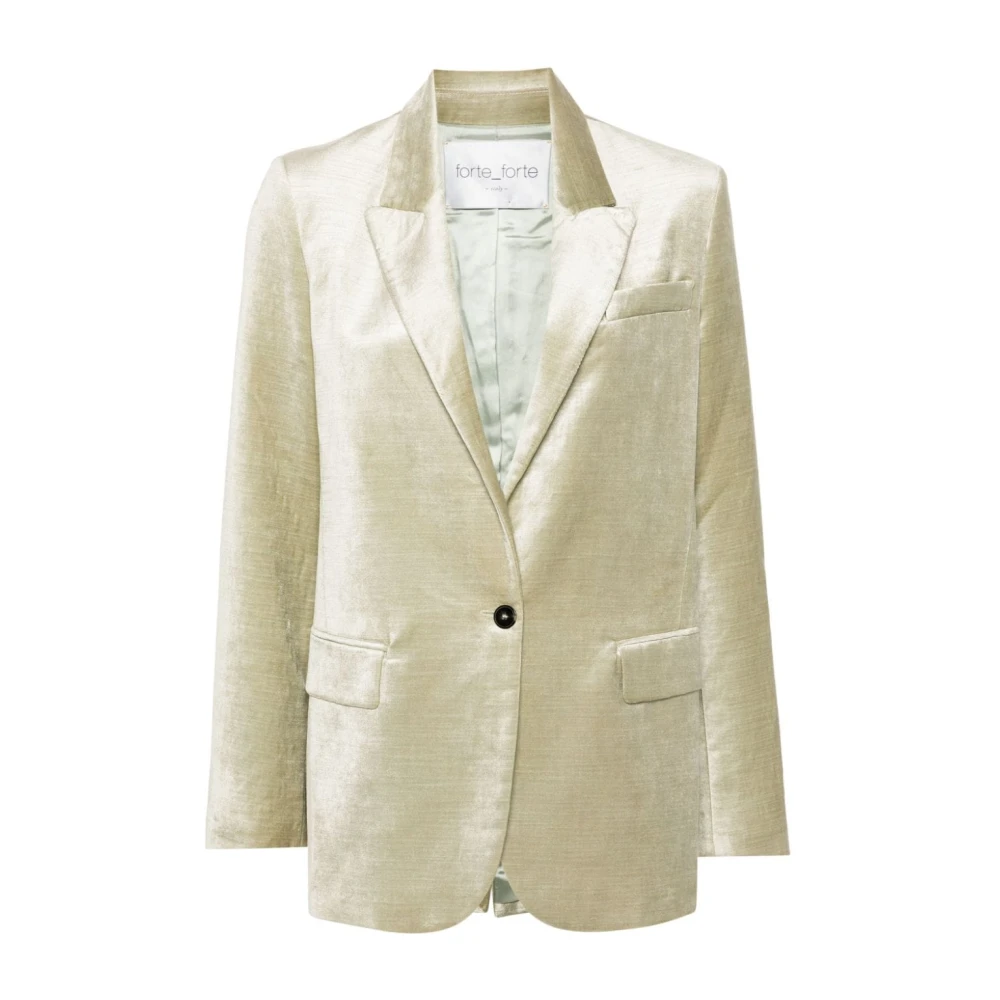 Forte Fluwelen Blazer met Sartoriale Details Green Dames