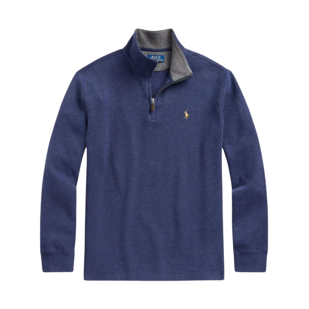 Polo Ralph Lauren Blå Estate-Rib Quarter-Zip Pullover