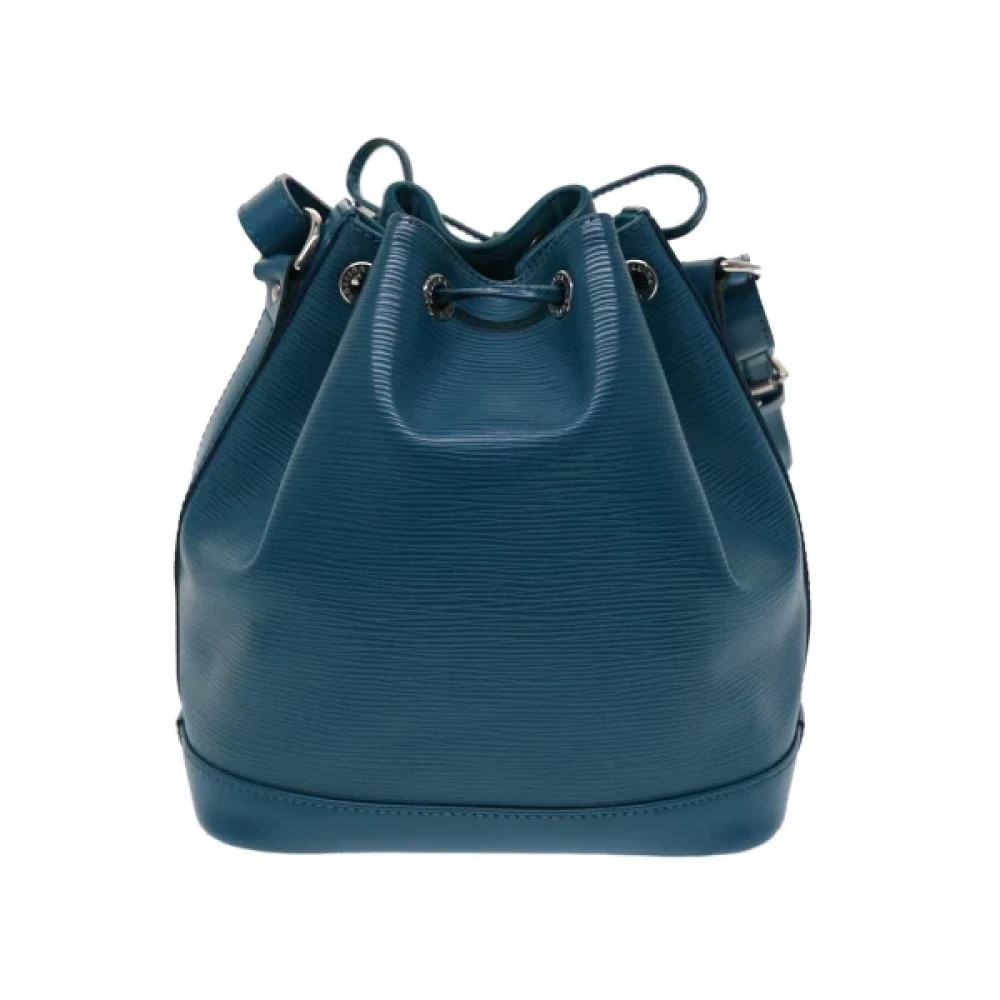 Louis Vuitton Vintage Tweedehands Blauwe Leren Schoudertas Blue Dames