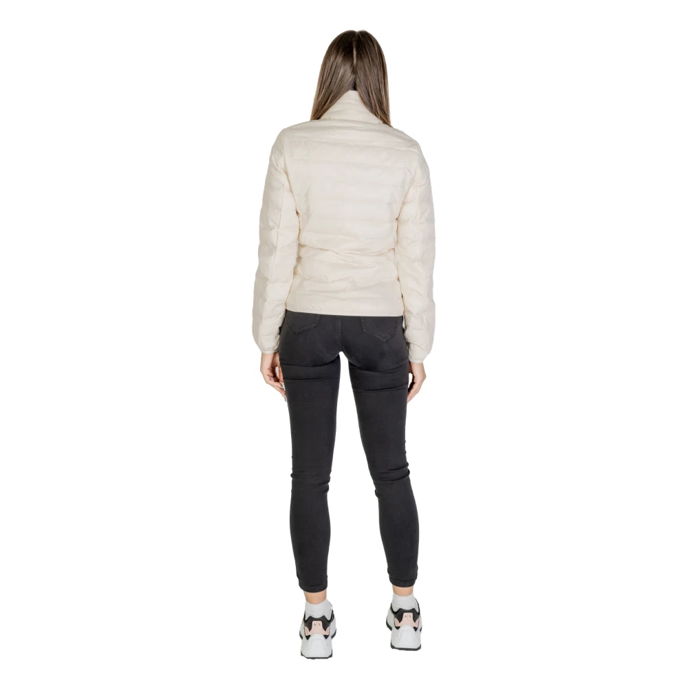 Emporio Armani EA7 Nylon Jas Herfst Winter Collectie Vrouwen Beige Dames