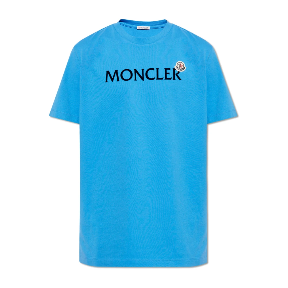 Moncler T-shirt met logo Blue Heren