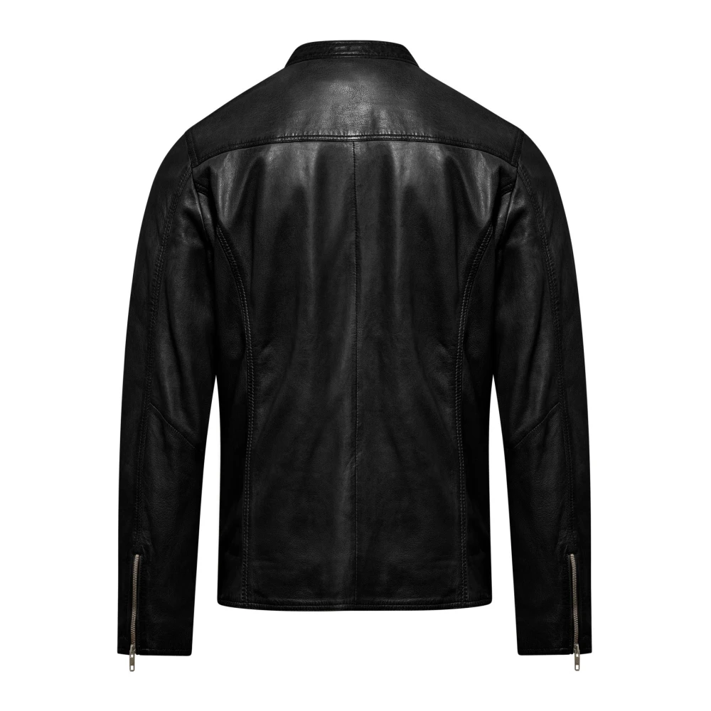 BomBoogie Roke Leren Jas Black Heren