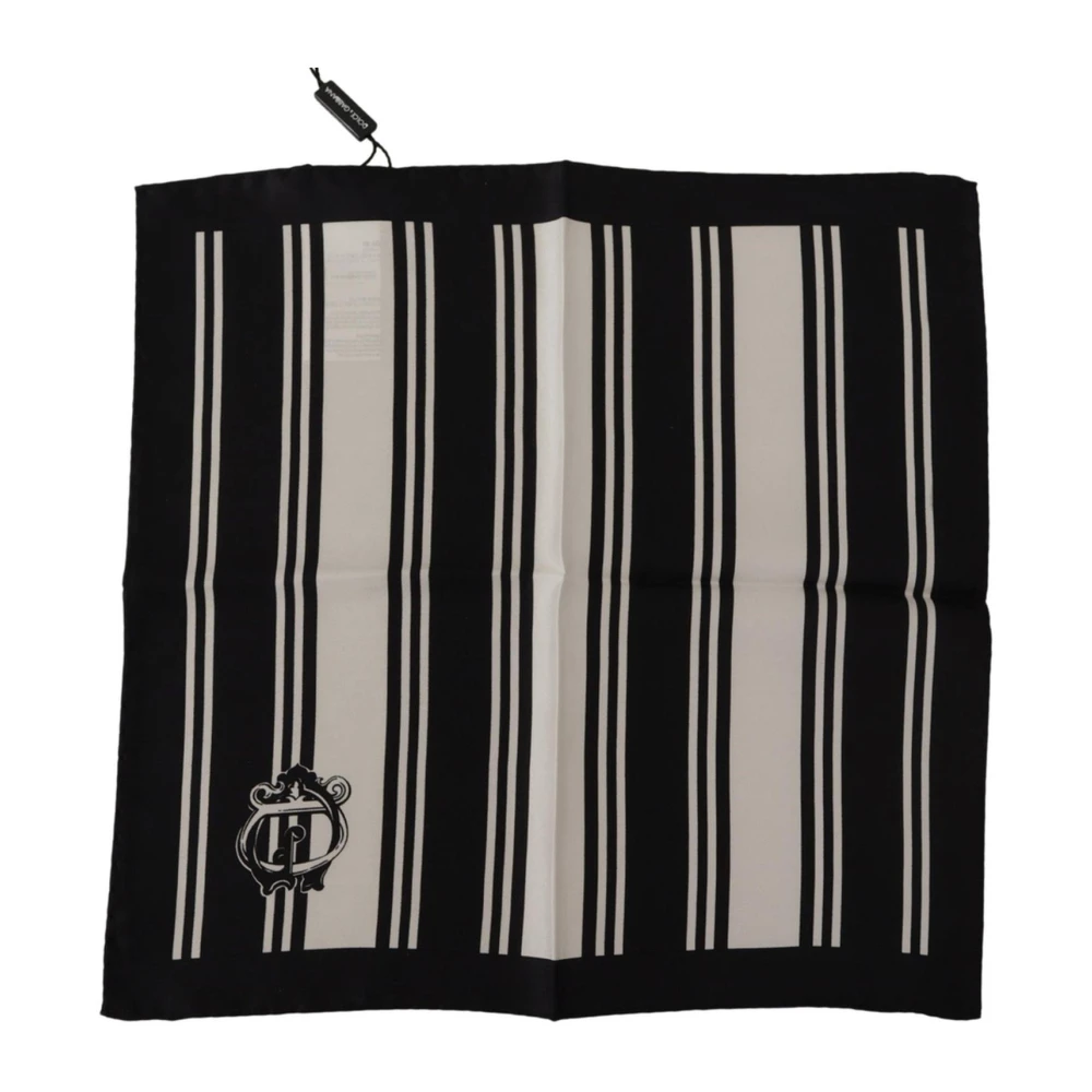 Dolce & Gabbana Luxe Heren Zijden Vierkante Sjaal Black Heren