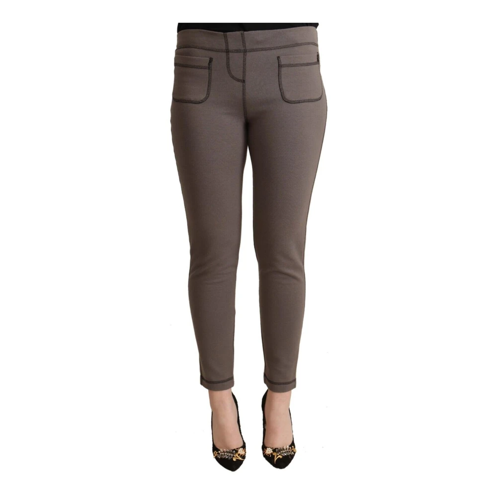 John Galliano Grijze Skinny Broek met Logo Details Gray Dames