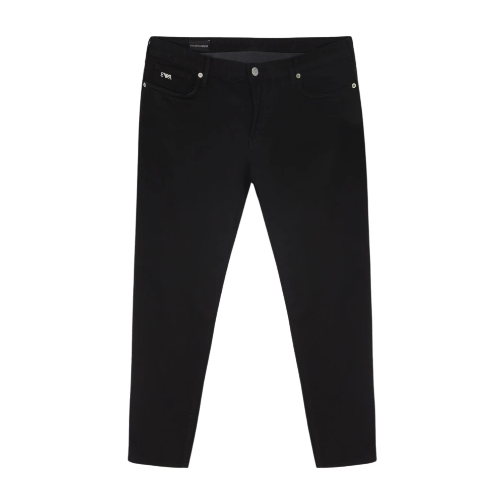 Emporio Armani Zwarte Slim-Fit Stretch Katoenen Jeans Black Heren