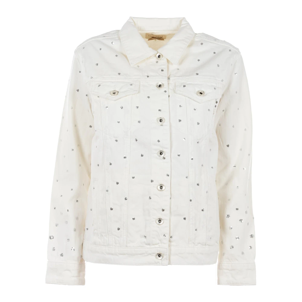 Fracomina Dames Denim Jack Zomer Wit White Dames