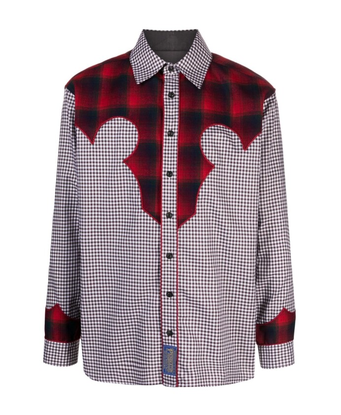 chemise-gingham-a-panneaux-contrastants