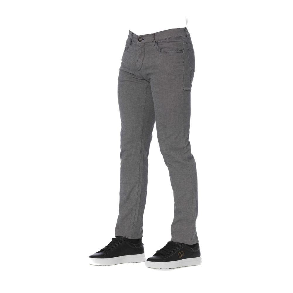 Trussardi Jeans Broek Knoopsluiting Gray Heren