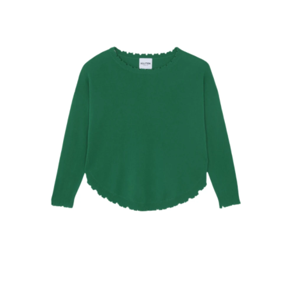 Kujten Kasjmier Gebreide Trui in Groen Green Dames