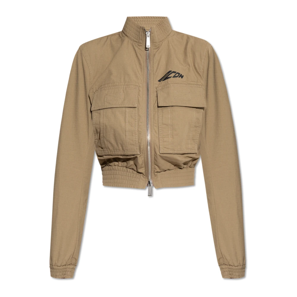 Dsquared2 Kort jacka med ståkrage Beige, Dam