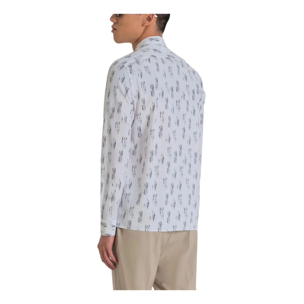 Antony Morato Wit Print Lange Mouw Shirt White Heren