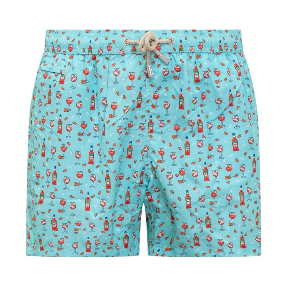 MC2 Saint Barth Aperol Print Heren Zwembroek Blue Heren