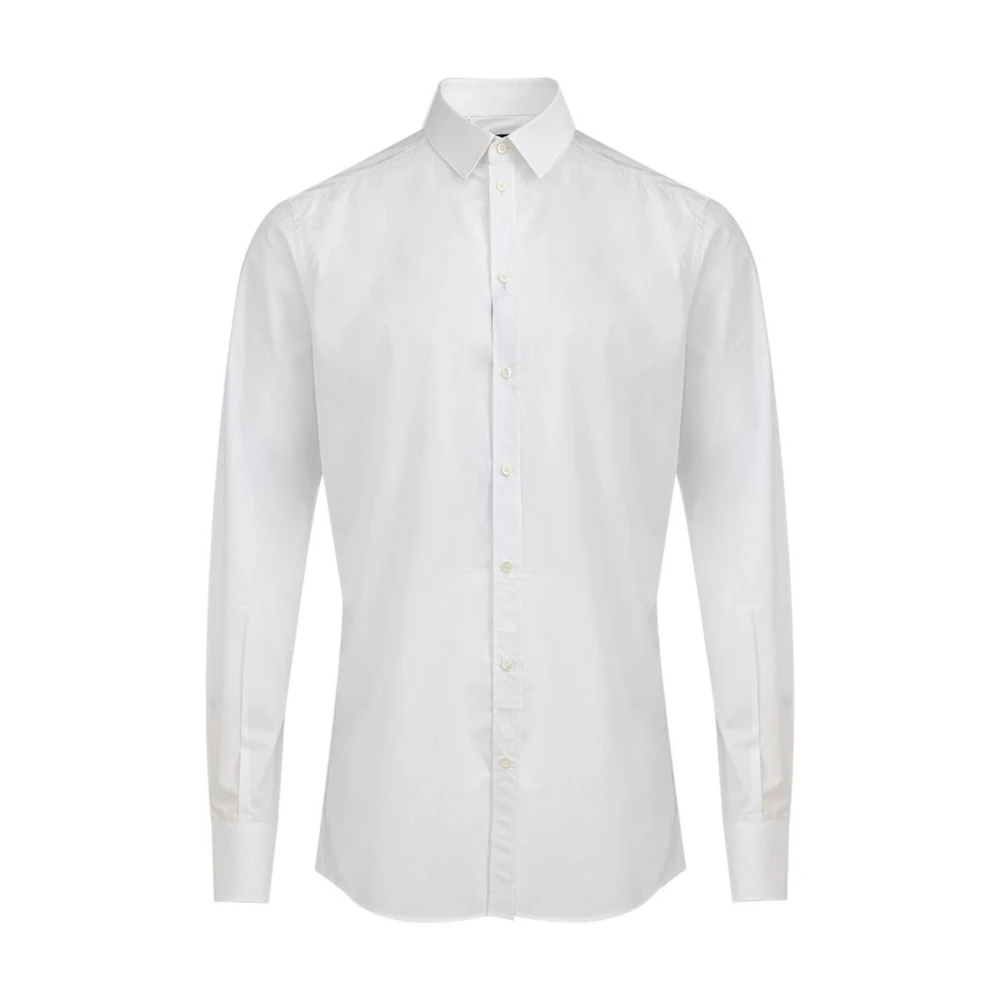 Dolce & Gabbana Witte Katoenen Klassieke Overhemd White Heren
