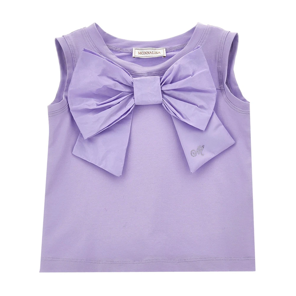 Monnalisa Girls Purple T-Shirt Glicine - Kids Sleeveless Tops - 6 Y - Kids
