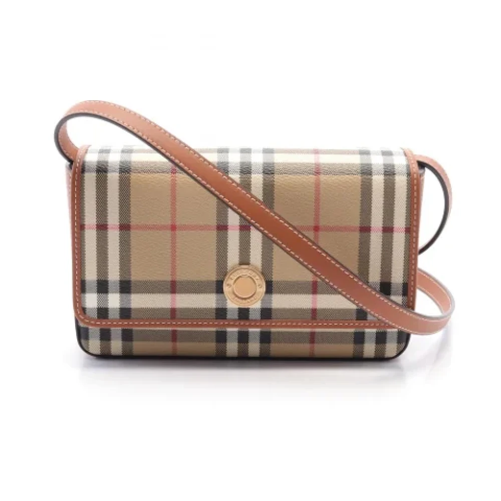 Burberry Vintage Pre-owned Leather shoulder-bags Beige Dames