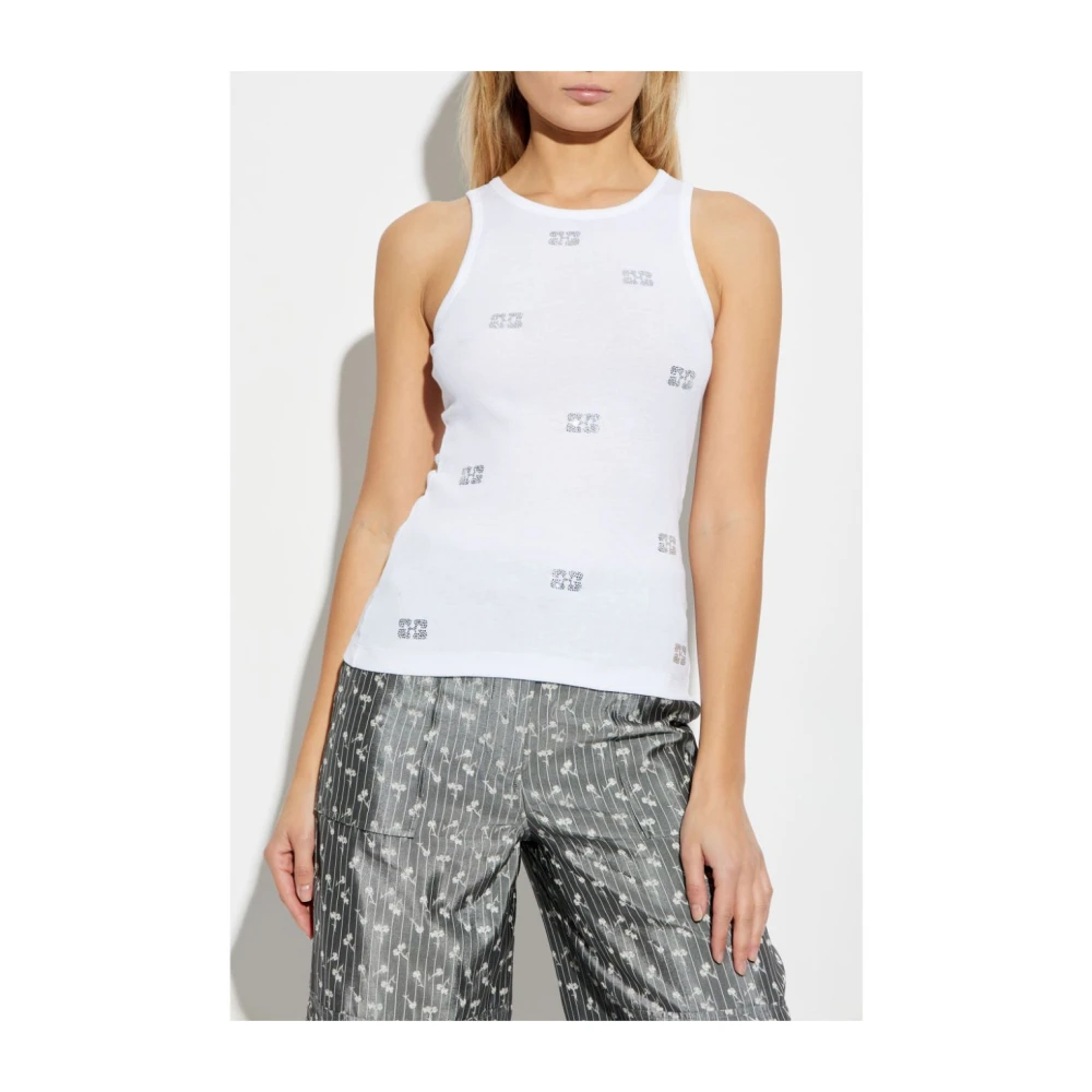 Ganni Witte T-shirts & Polo's voor vrouwen White Dames