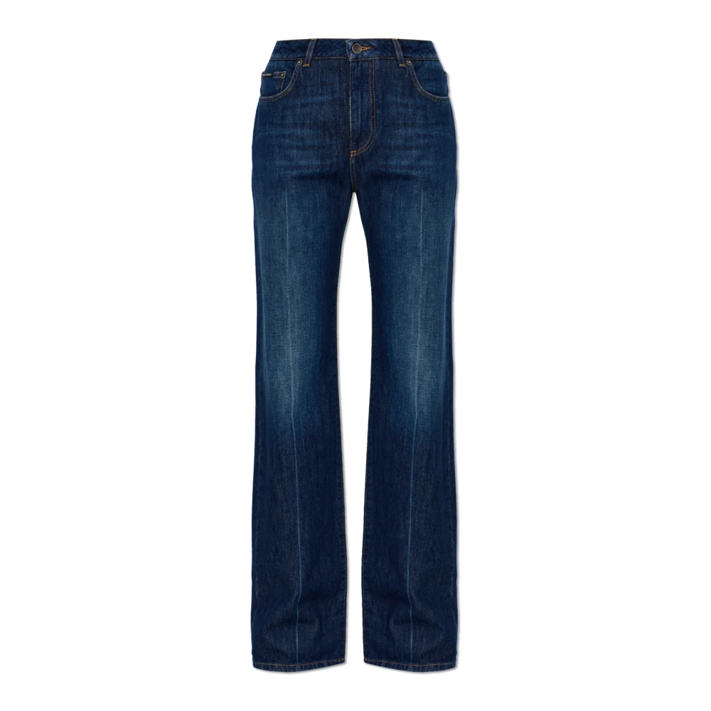 Dolce & Gabbana Women's Blue Straight Fit Jeans, S, Straight-Leg Jeans