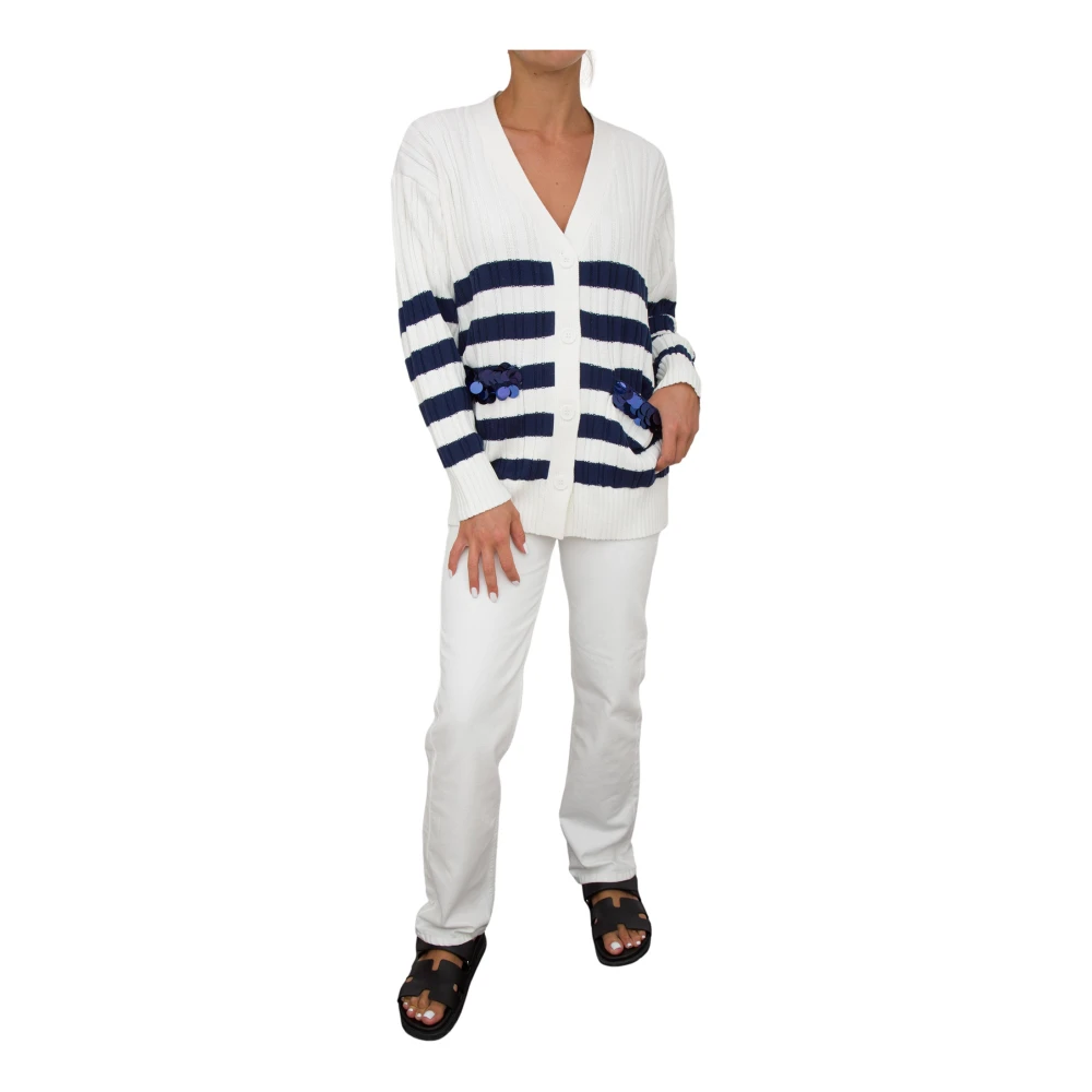 Twinset Witte Cardigan Sweater Multicolor Dames