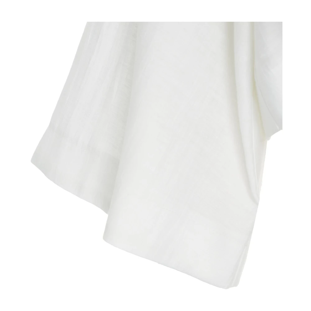 Kaos Witte Linnen Blend Wijde Blouse White Dames