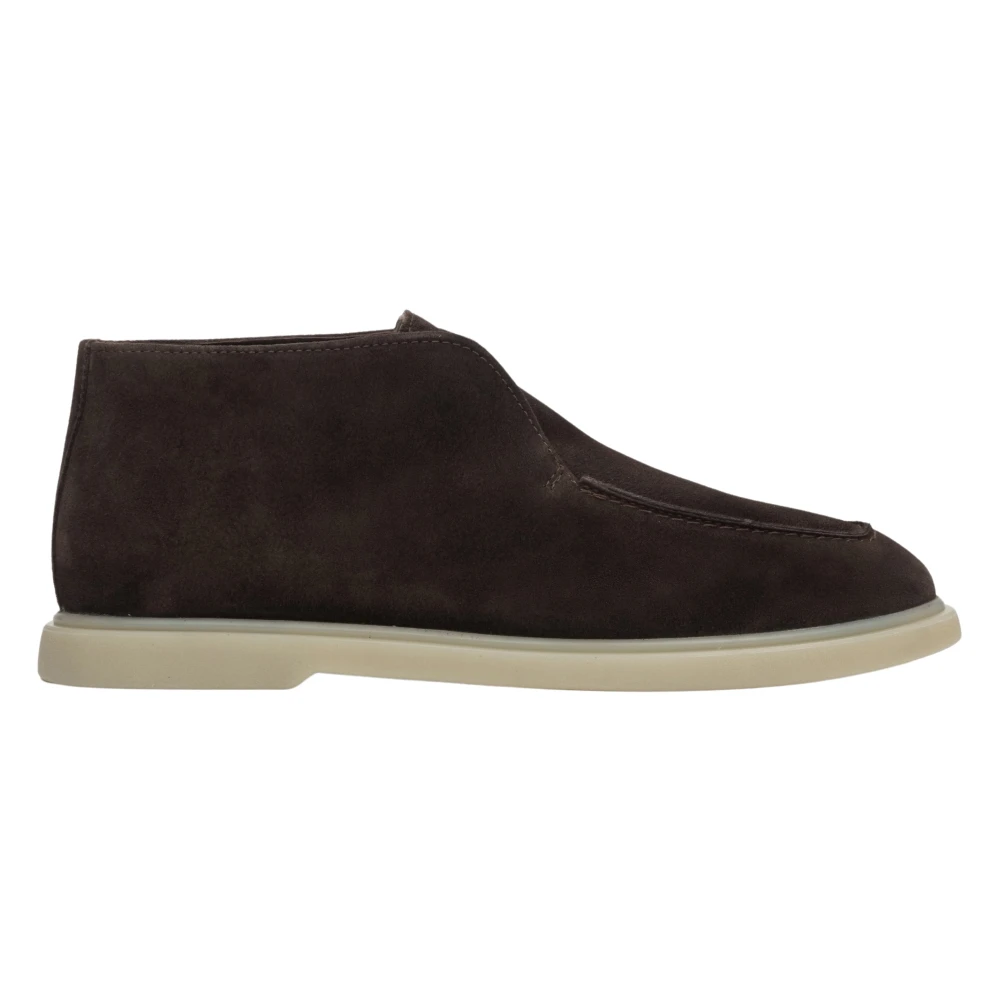 Estro Women's Dark/Brown High Ankle Loafers Made Of Genuine Italian Premium Velour Er00116798