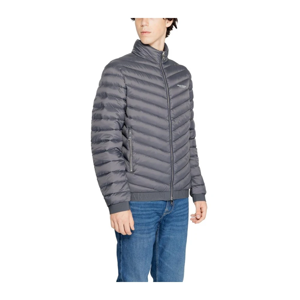 Armani Exchange Moderne Grijze Polyesterjas Heren Collectie Gray Heren