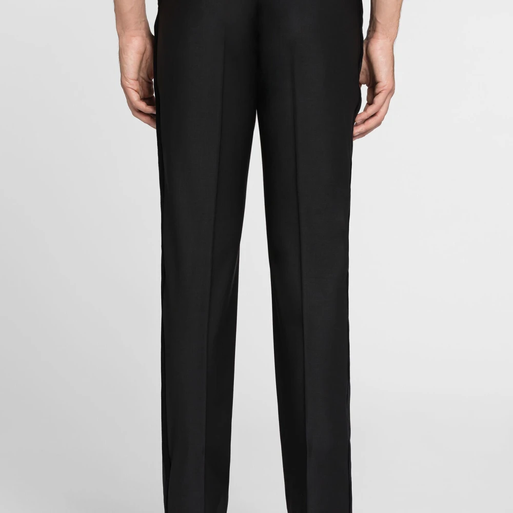 Roberto Cavalli Wollen Tuxedo Broek met Strepen Black Heren