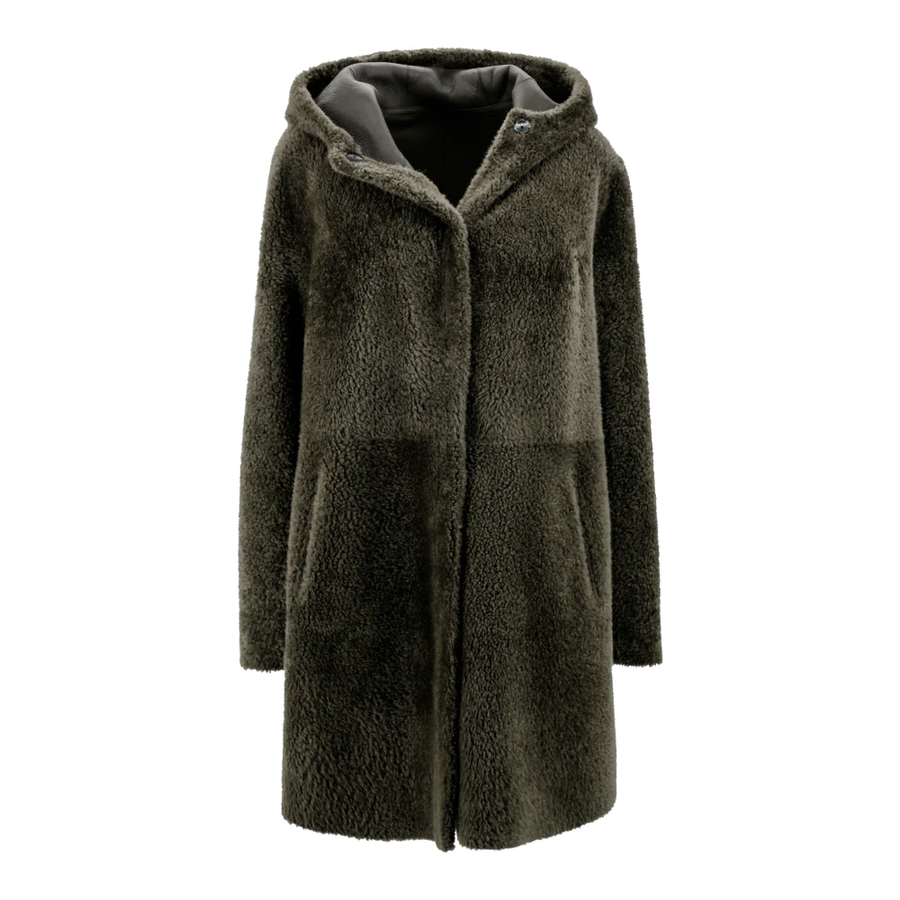 Arma Omkeerbare Groene Jas met Capuchon Green Dames