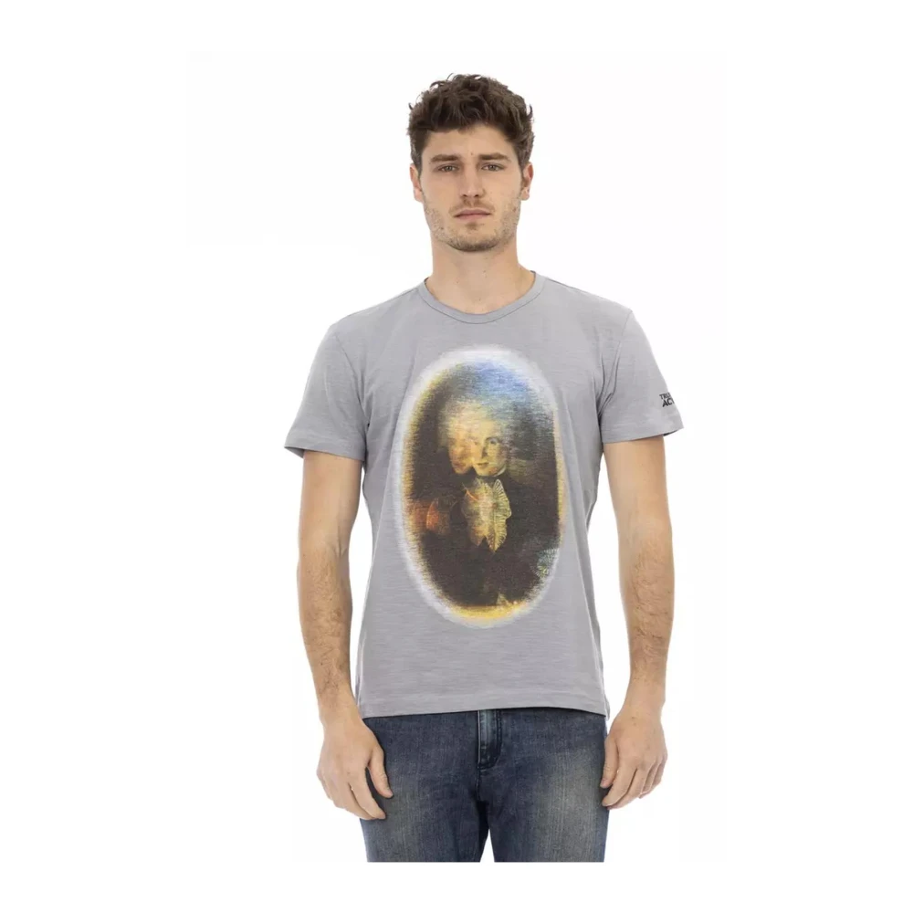 Trussardi Men's Gray Cotton Graphic Tee Short Sleeves