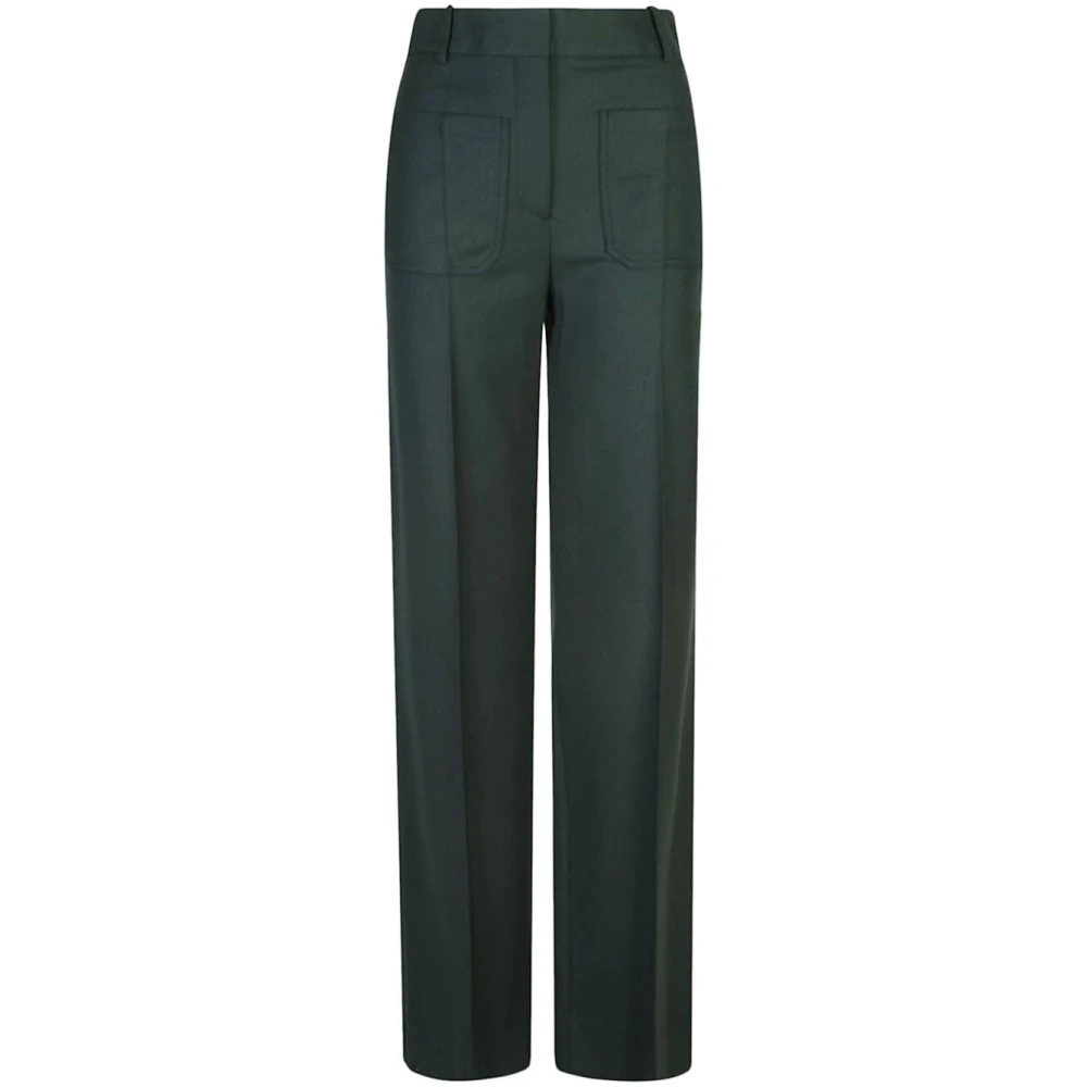 Victoria Beckham Groene Wijde Pijp Pantalon Green Dames