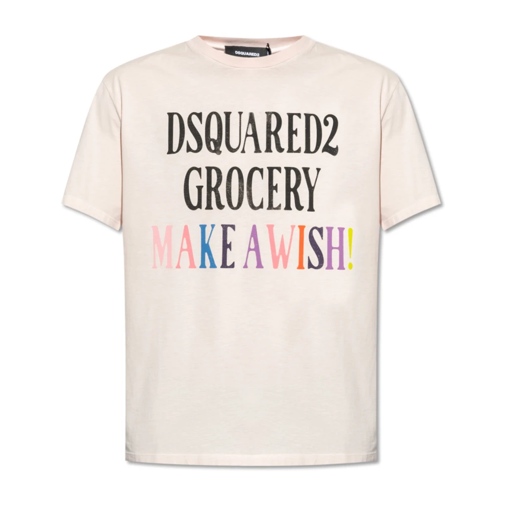 Dsquared2 T-shirt met kristallen Pink Heren