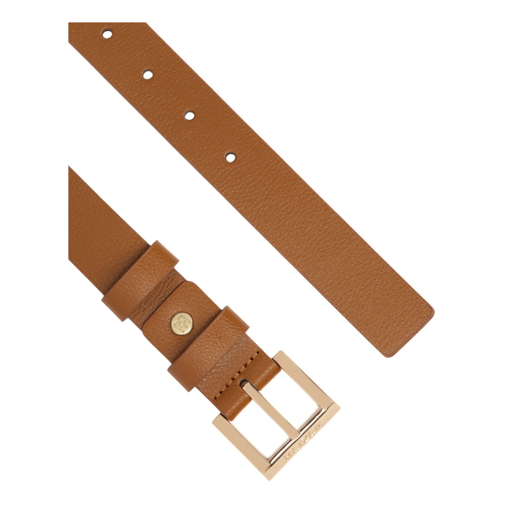 Kazar Minimalistische leren riem met vierkante gesp Brown Dames
