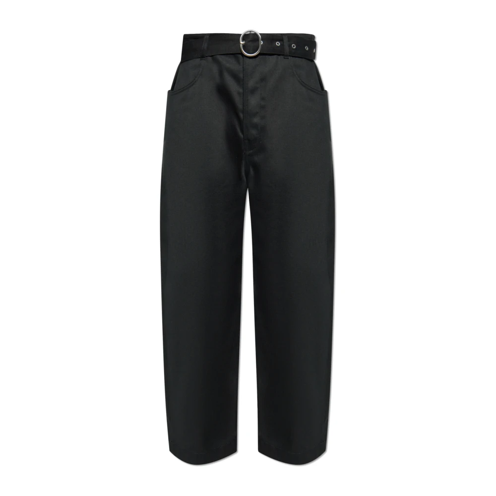 Jil Sander Zwarte Denim Broek Met Riem Black Heren