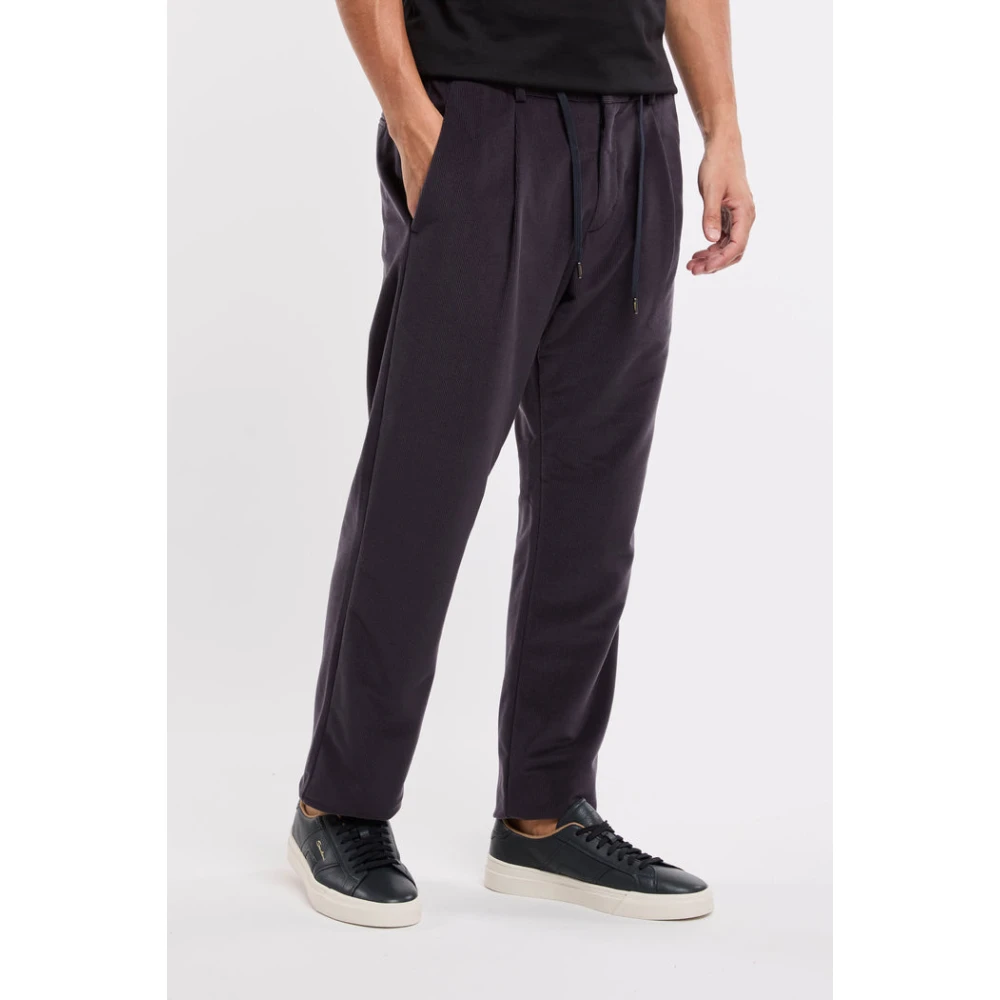 Herno Linen Velvet Broek Blue Heren