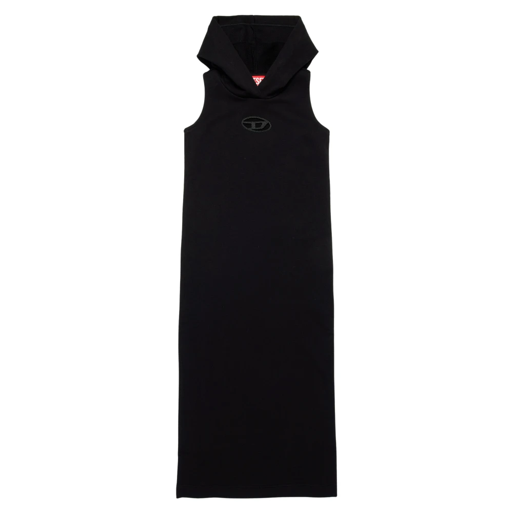 Diesel Girls Black Dresses,, Sleeveless Hooded Dress For Size 16 Y Kids