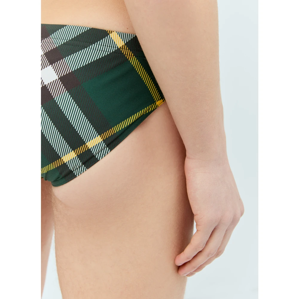 Burberry Check Swim Briefs Green Heren