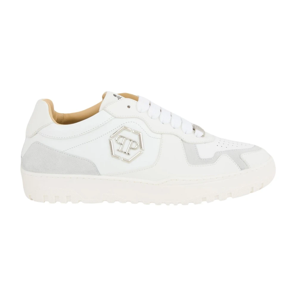 Philipp Plein Men's White Leather Lo-Top Sneakers