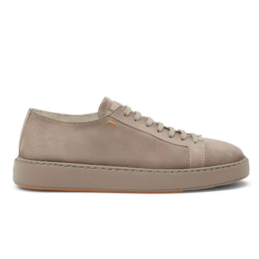 Santoni Men's Beige Sneakers, 7 1/2 Uk, Suede Trainers