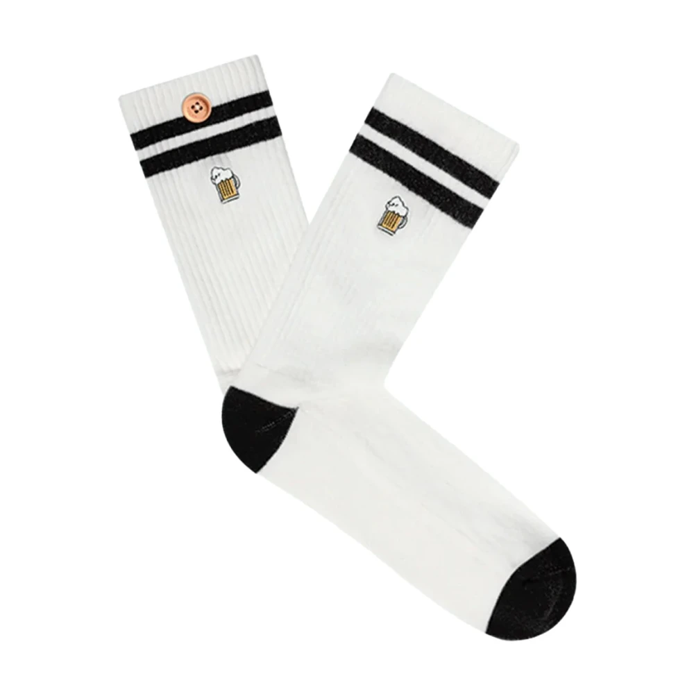 Cabaia Geborduurde sportsokken Logoprint White Heren