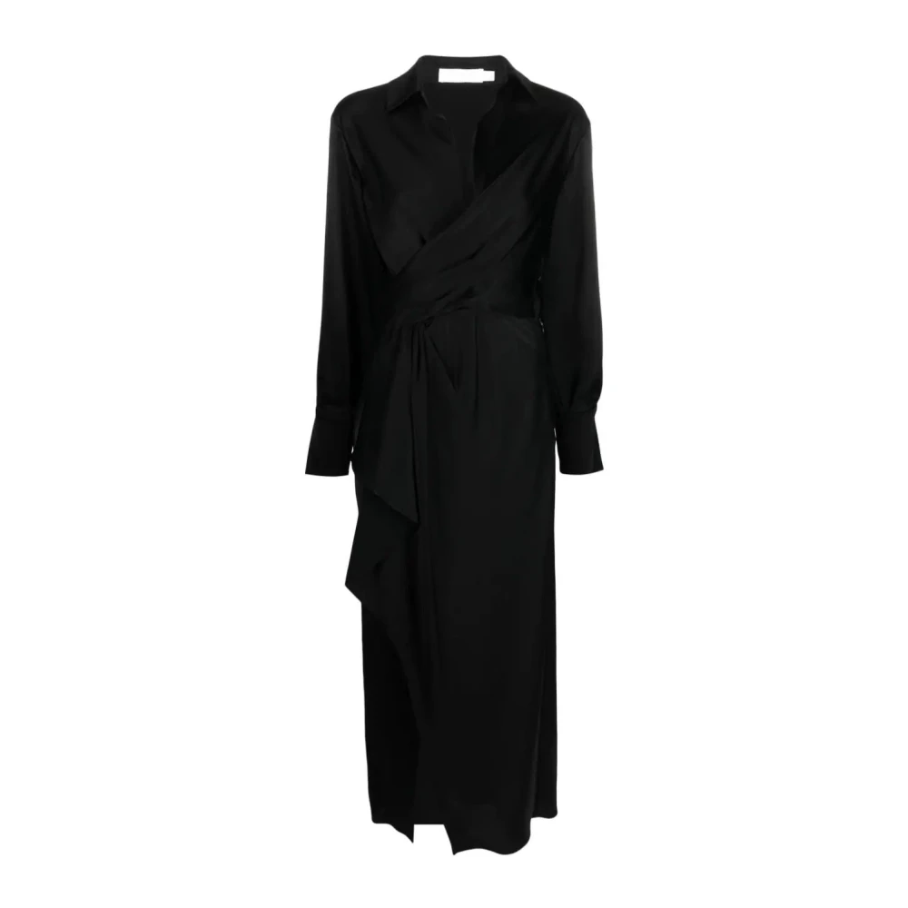 Simkhai Zwarte Gedrapeerde Midi Jurk Black Dames