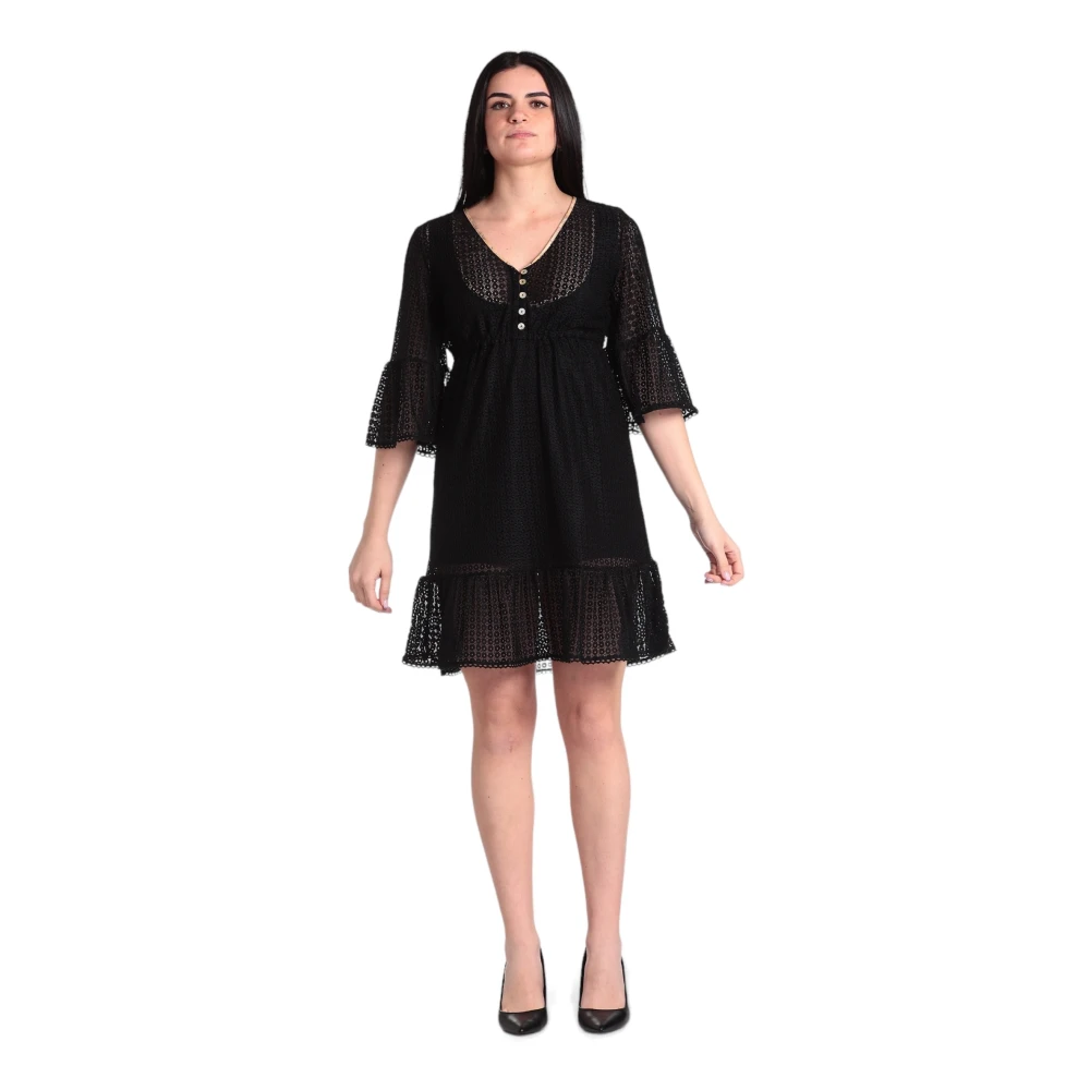 Alviero Martini 1a Classe Zwarte Geo Classic Jurk Kort Trendy Black Dames
