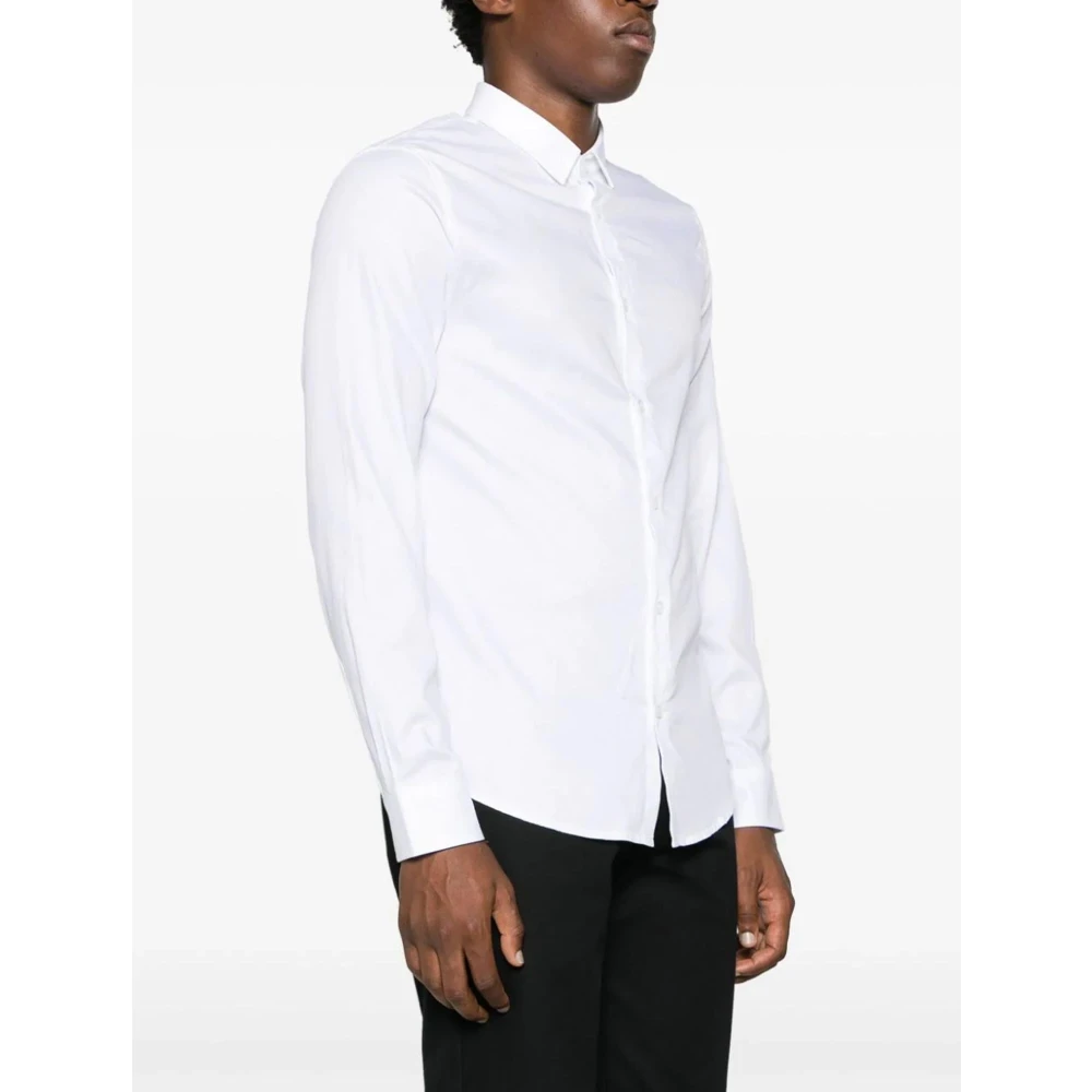 Armani Exchange Wit Overhemd met Geborduurd Logo White Heren