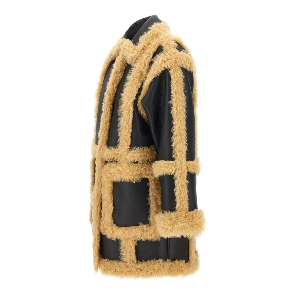 Stand Studio Hadlee Zwarte Faux Shearling Jas Multicolor Dames