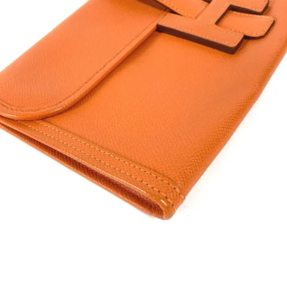 Hermès Vintage Pre-owned Leather clutches Orange Dames