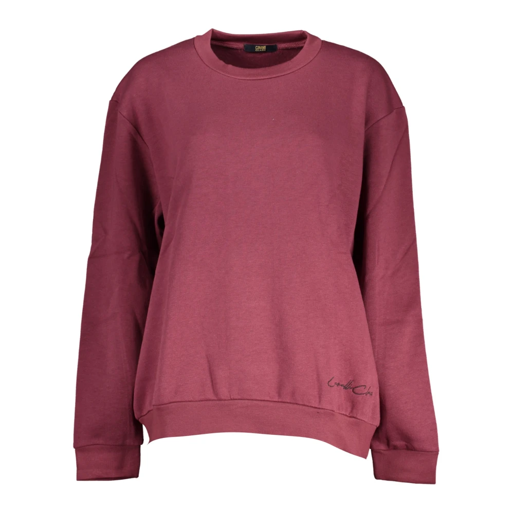 Cavalli Class Paarse trui met lange mouwen en print Purple Dames