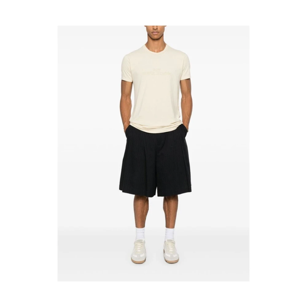 Maison Margiela Geel Katoenen Jersey Geborduurd Logo T-shirt Yellow Heren