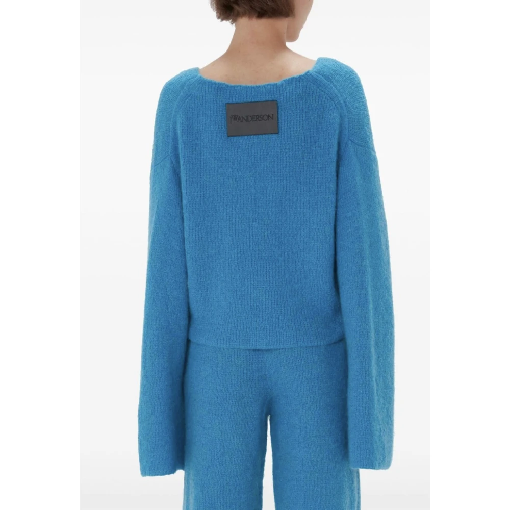 JW Anderson Aqua V-Neck Cardigan Blue Dames