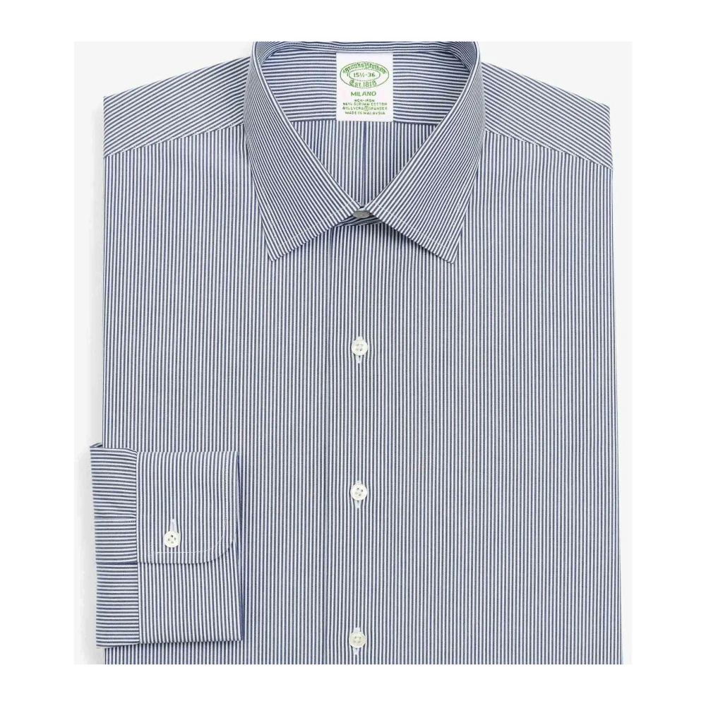 Brooks Brothers Milano Slim-fit Non-iron Sport Shirt Blue Heren